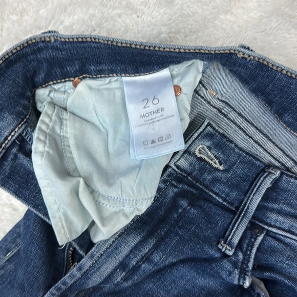 MOTHER MID RISE DAZZLER ANKLE FRAY BLUE - Picture 8 of 15